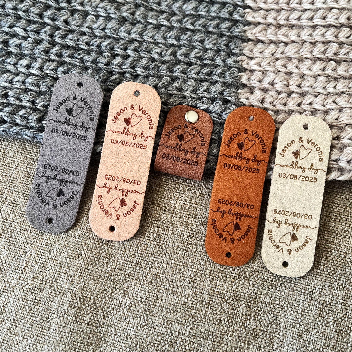 Custom Wedding Labels for Crochet, Personalized Wedding Tag for Knitting Gifts, 64x20mm