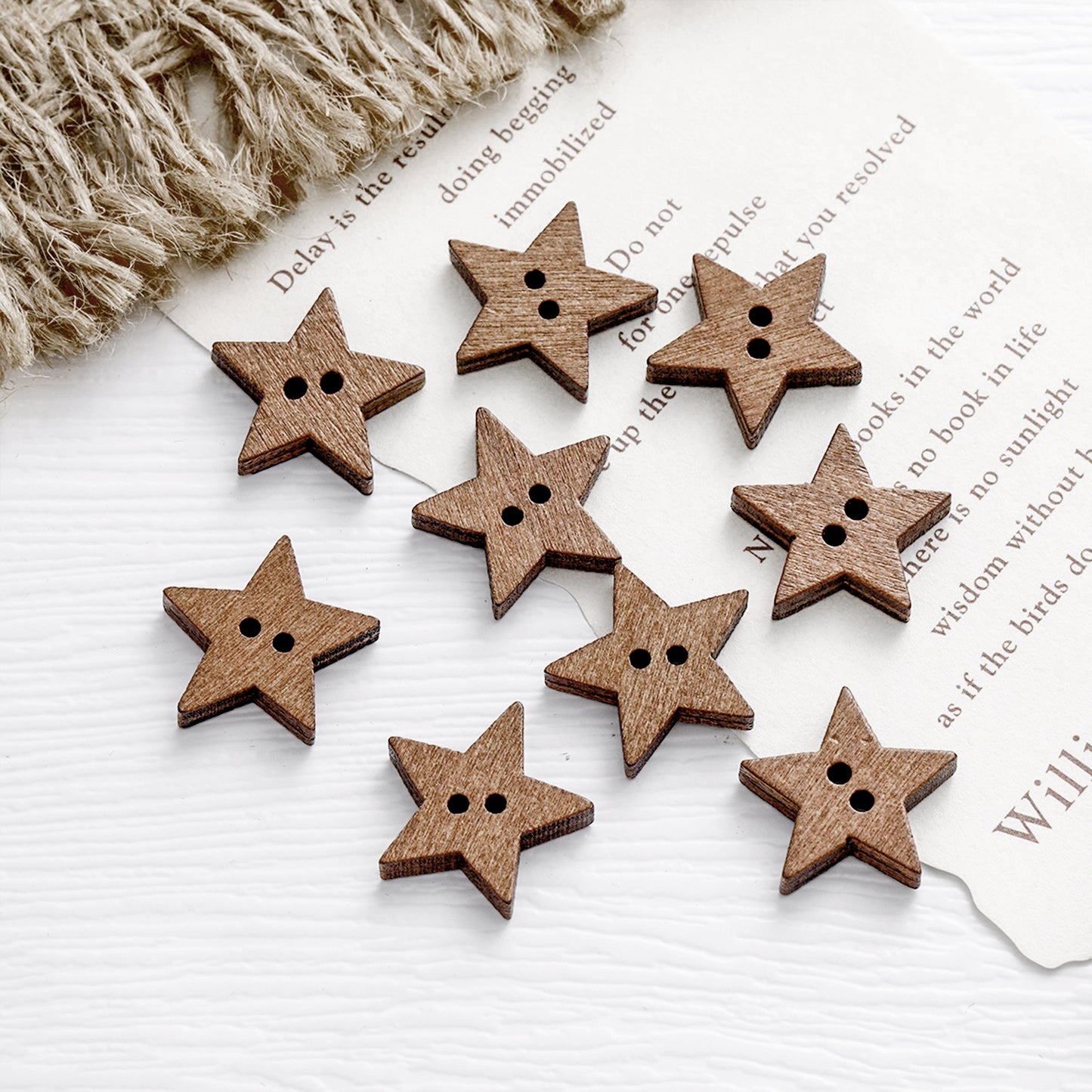 Handmade Wooden Buttons – Set of 10 for Sewing, Knitting & Crochet