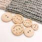 Engraved 2 holes Wooden Buttons, Personalized Buttons for Handmade Knitting, Customized Button for Crochet, 15mm, 20mm, 25mm