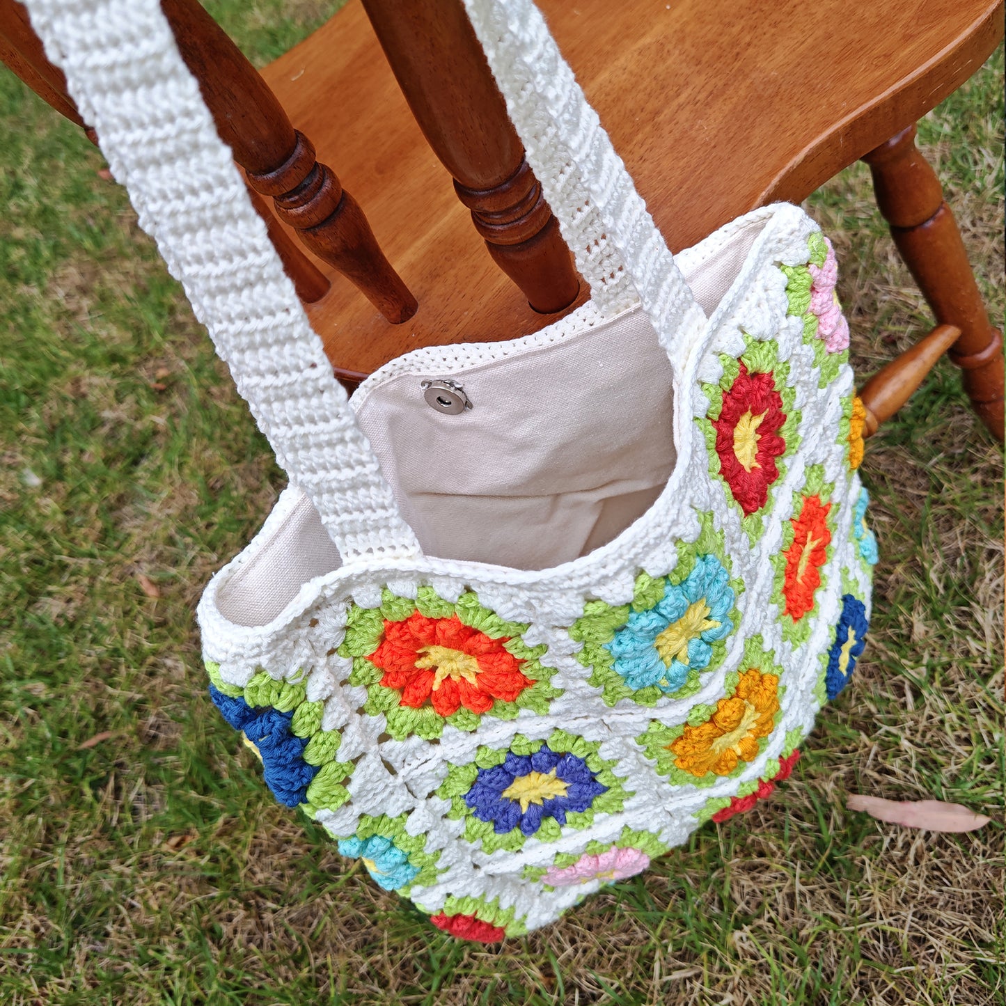 Handmade Sunny Garden Crochet Bag, Soft Shoulder Bag & Tote, Gift for Her