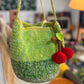 Handmade Crochet Tote Bag, Cherry Charm Cotton Shoulder Bag, Handbag Gift for Her