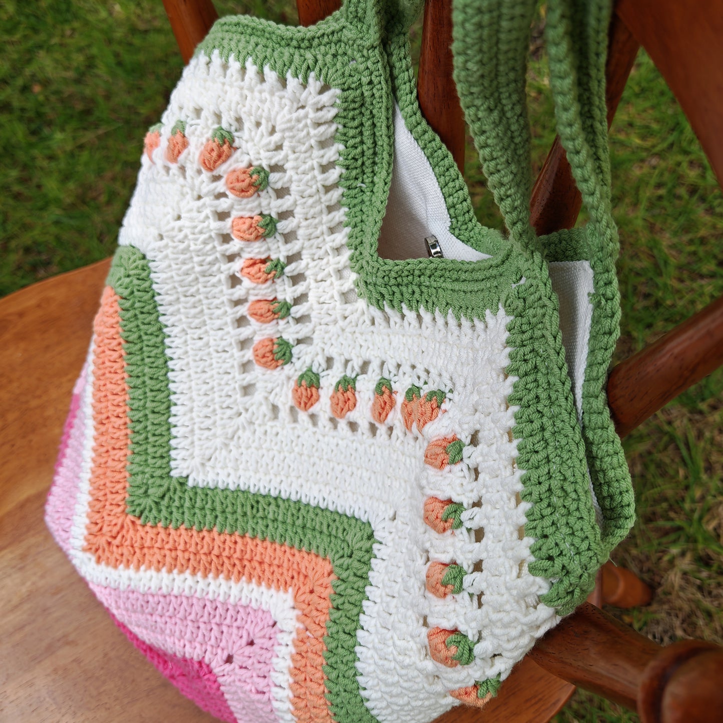 Handmade Rainbow Crochet Bag, Soft Shoulder Bag & Tote, Gift for Her