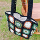 Handmade Midnight Meadow Crochet Tote, Soft Shoulder Bag, Gift for Her
