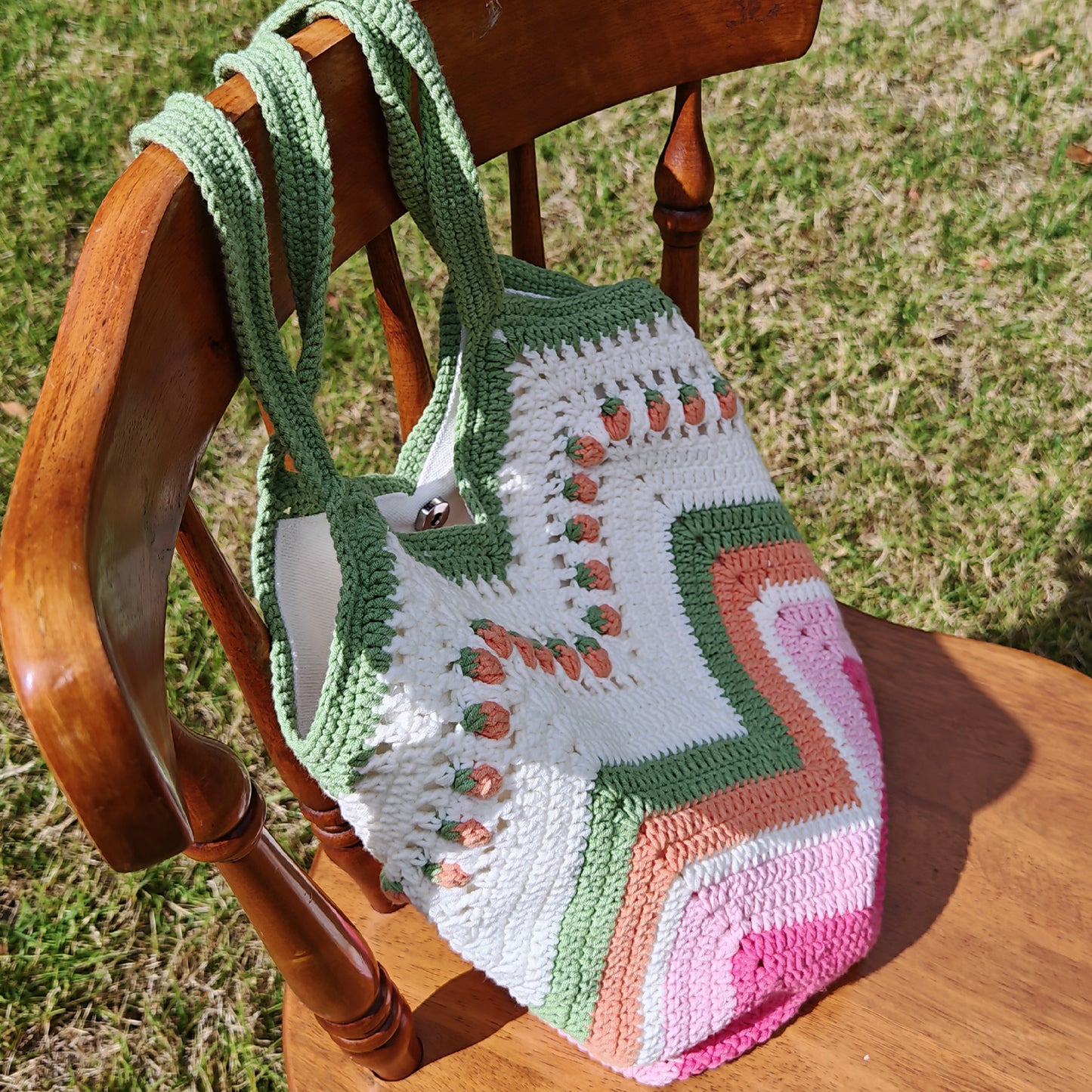 Handmade Rainbow Crochet Bag, Soft Shoulder Bag & Tote, Gift for Her