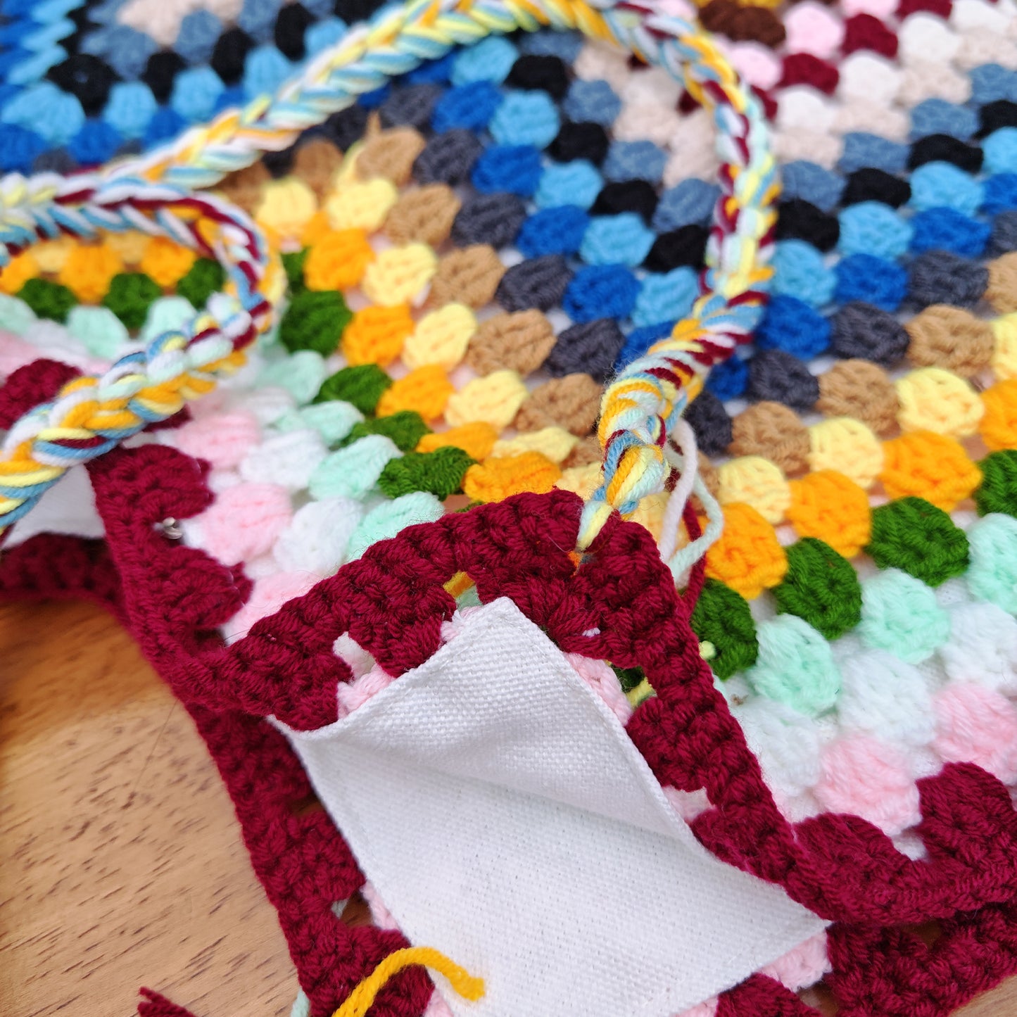 Handmade Rainbow Meadow Crochet Bag, Soft Shoulder Bag & Tote, Gift for Her