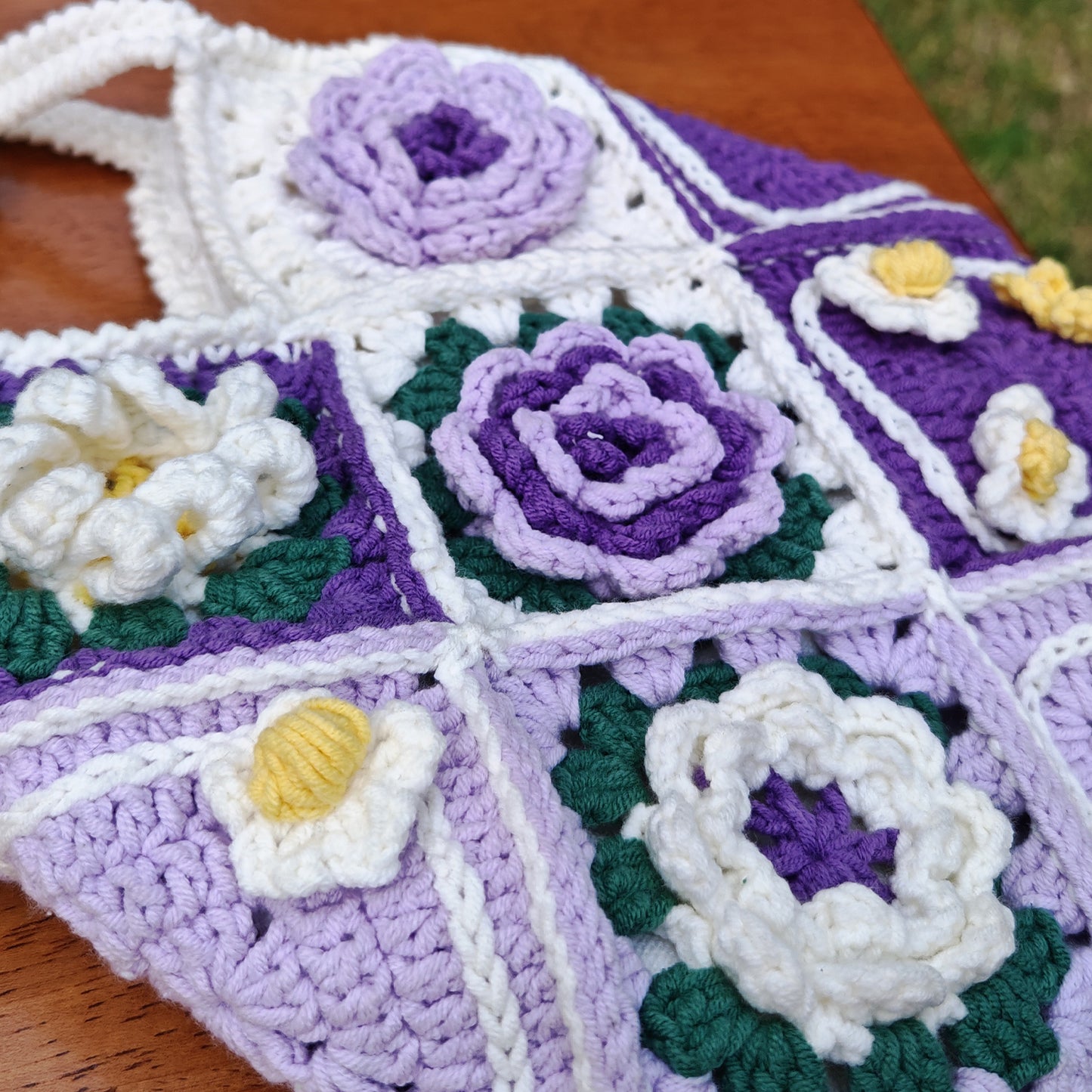 Handmade Cottage Bloom Crochet Bag, Soft Shoulder Bag & Tote, Gift for Her