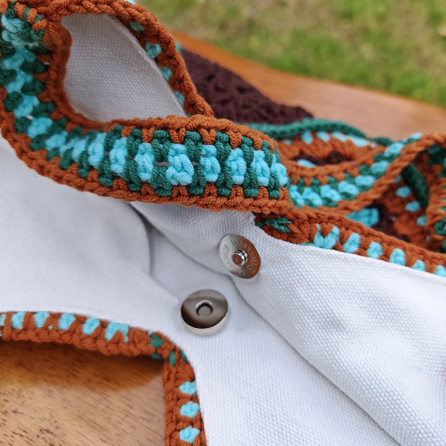 Handmade Woodland Bloom Crochet Tote, Soft Shoulder Bag, Gift for Her