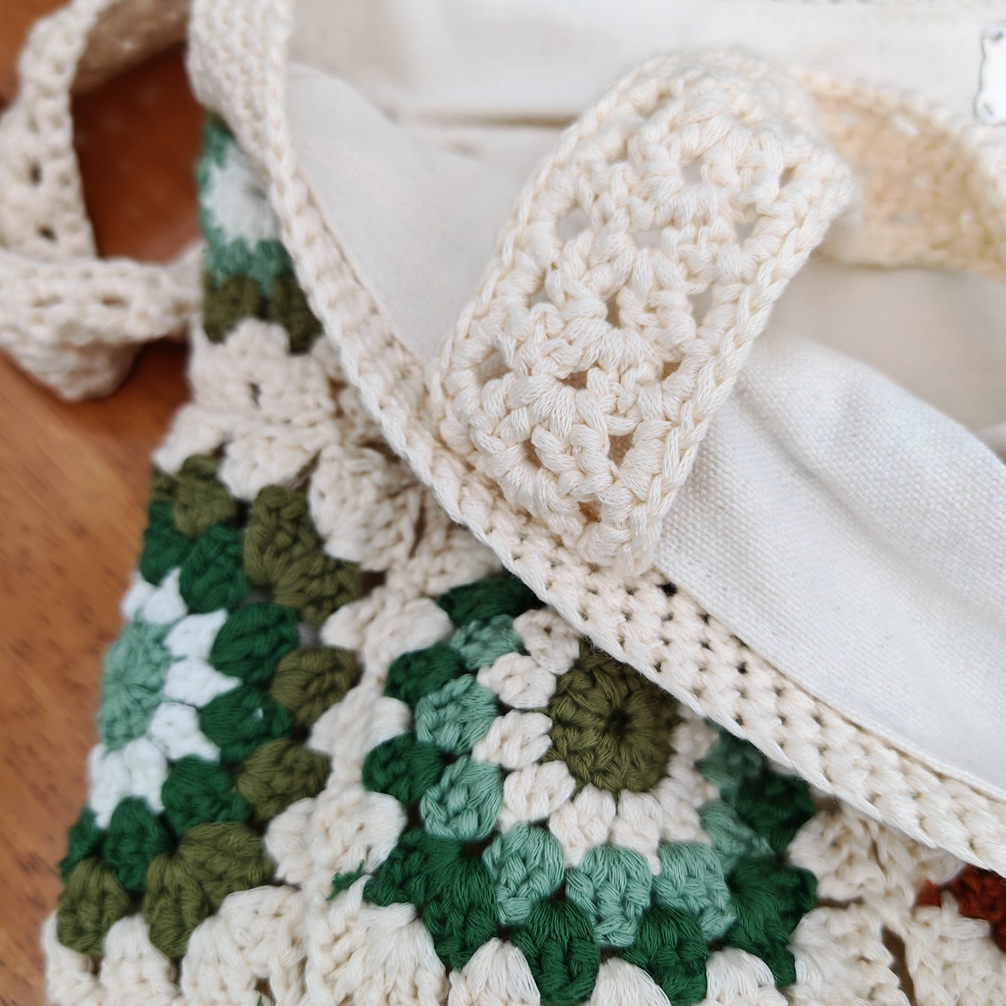 Handmade Vintage Granny Square Tote, Soft Shoulder Crochet Bag, Gift for Her