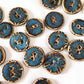 Handmade Ocean Ceramic Buttons – Set of 2 for Sewing, Knitting & Crochet - 20x20mm