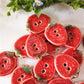 Handmade Strawberry Ceramic Buttons – Set of 2 for Sewing, Knitting & Crochet - 16x20mm