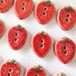 Handmade Strawberry Ceramic Buttons – Set of 2 for Sewing, Knitting & Crochet - 16x20mm