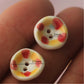 Handmade Dot Ceramic Buttons – Set of 2 for Sewing, Knitting & Crochet - 15x15mm