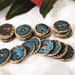 Handmade Ocean Ceramic Buttons – Set of 2 for Sewing, Knitting & Crochet - 20x20mm