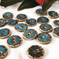 Handmade Ocean Ceramic Buttons – Set of 2 for Sewing, Knitting & Crochet - 20x20mm