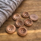 Engraved 4 holes Wooden Buttons, Personalized Buttons for Handmade Knitting, Customized Button for Crochet, 20mm, 23mm, 25mm