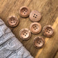 Engraved 4 holes Wooden Buttons, Personalized Buttons for Handmade Knitting, Customized Button for Crochet, 20mm, 23mm, 25mm