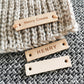 Personalised Crochet Labels, Custom Handmade Tags, Natural Leather Labels for Clothing, 50x12mm