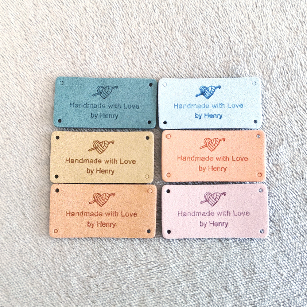 Personalised Crochet Tag, Custom Microfiber Handmade Label, Labels for ...
