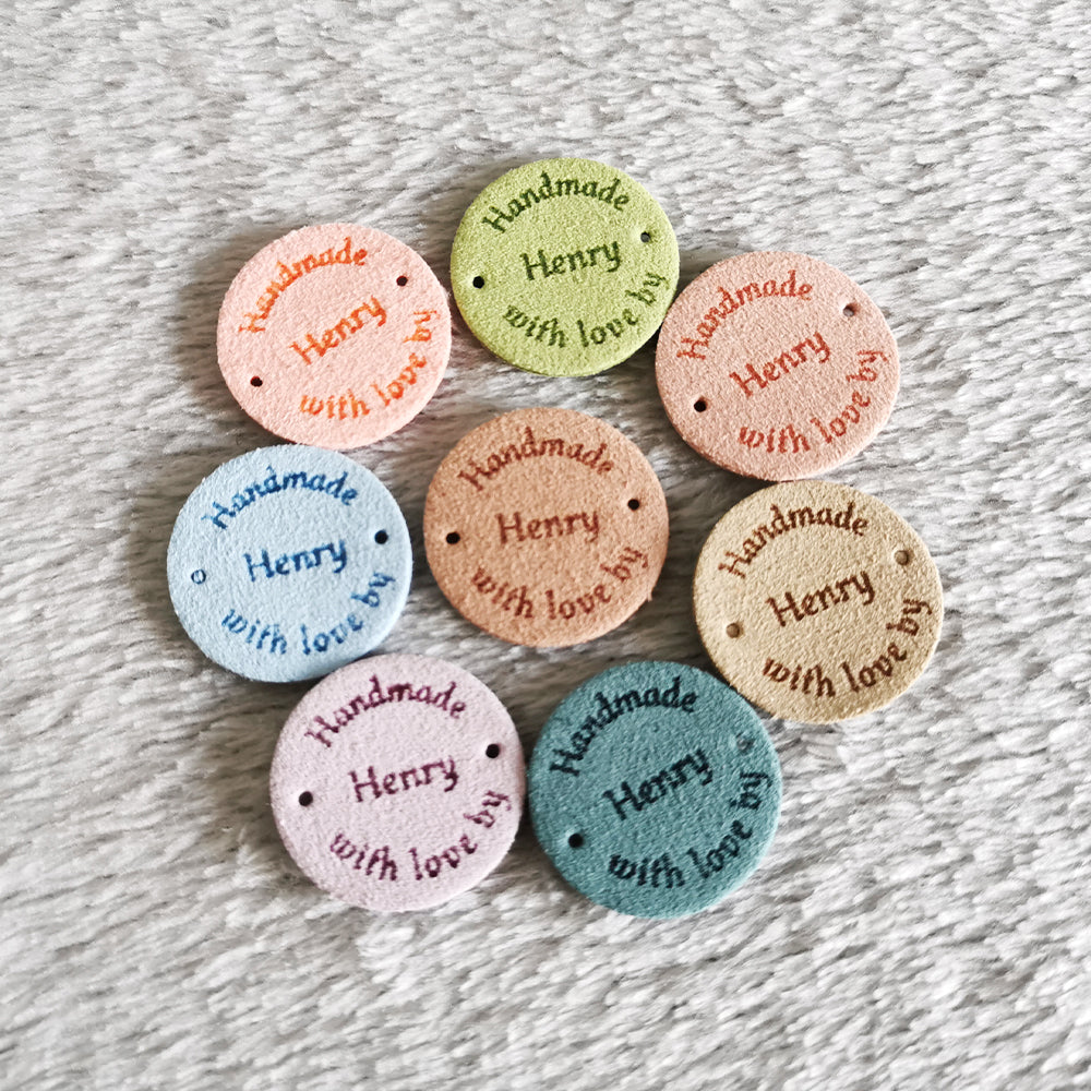 Personalised Crochet Tags, Fabric Label for Handmade Item, Handmade Kn ...