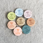 Personalised Circle Labels, Custom Crochet Tag, Fabric Label for Handmade Item, 25x25mm