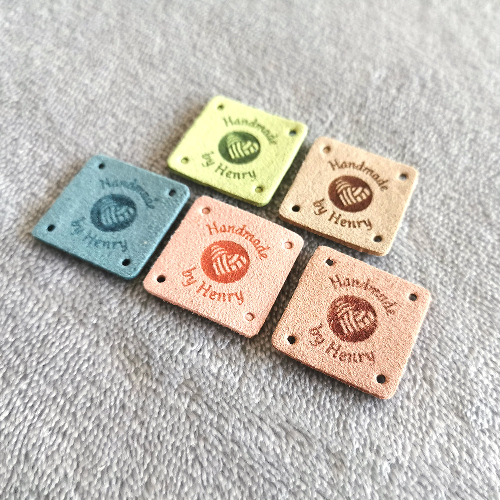 Personalised Square Labels, Custom Crochet Tag, Fabric Label for Handm ...