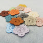 Handmade x10 pcs, Handmade Product Labels, Fabric Labels for Handmand Item, Flower Labels for Crochet, 35x35mm