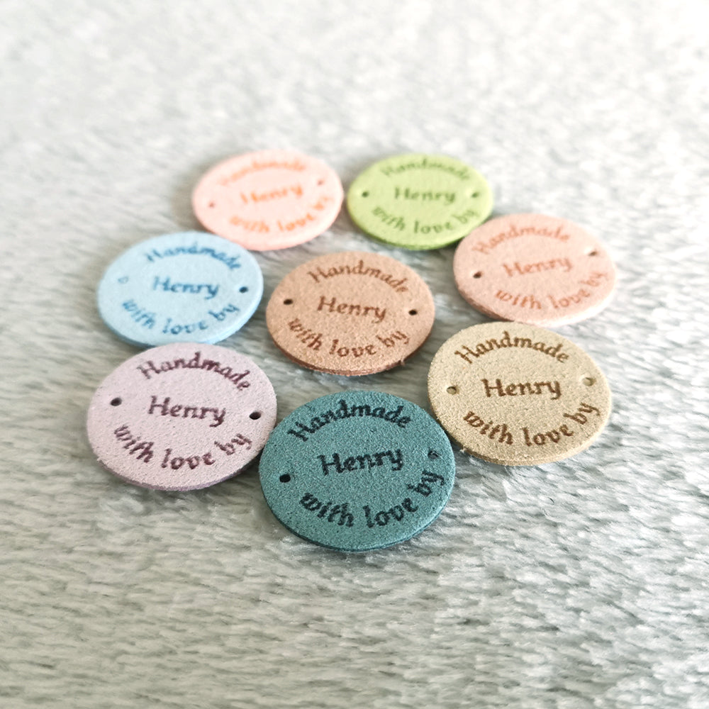 Personalised Crochet Tags, Fabric Label for Handmade Item, Handmade Kn ...