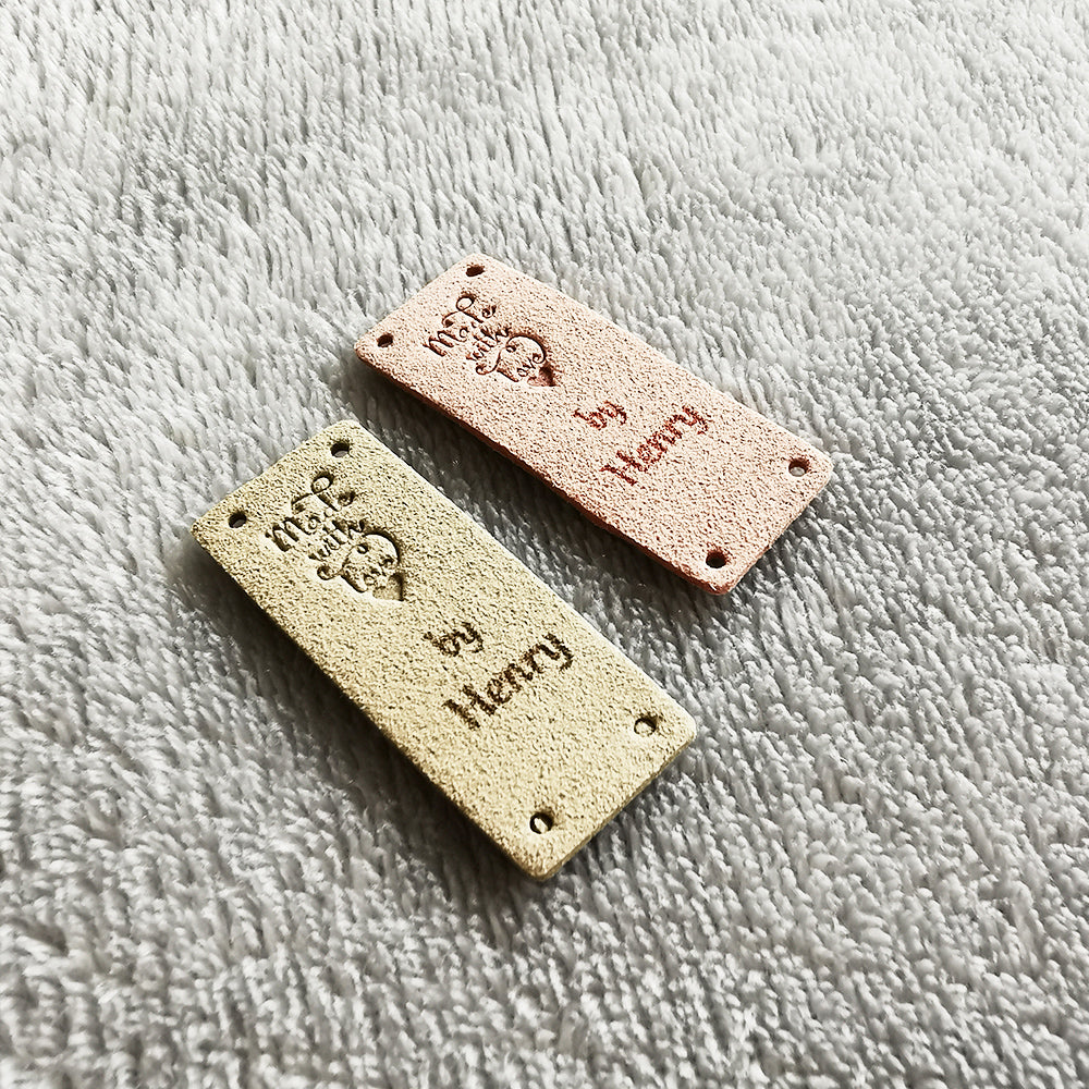 Personalised Crochet Tags, Custom Fabric Handmade Label, Handmade Knitting Tags, 48x20mm