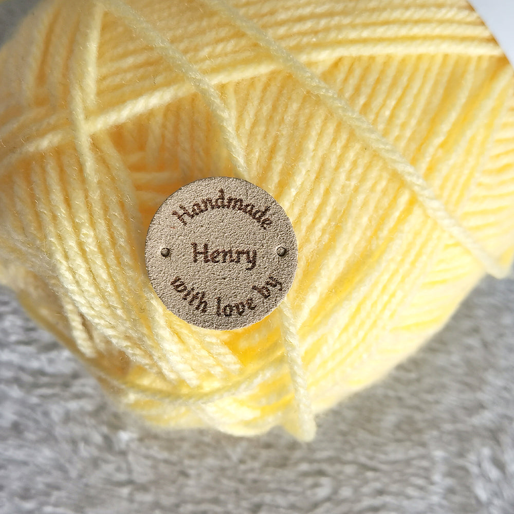 Personalised Crochet Tags, Fabric Label for Handmade Item, Handmade Kn ...