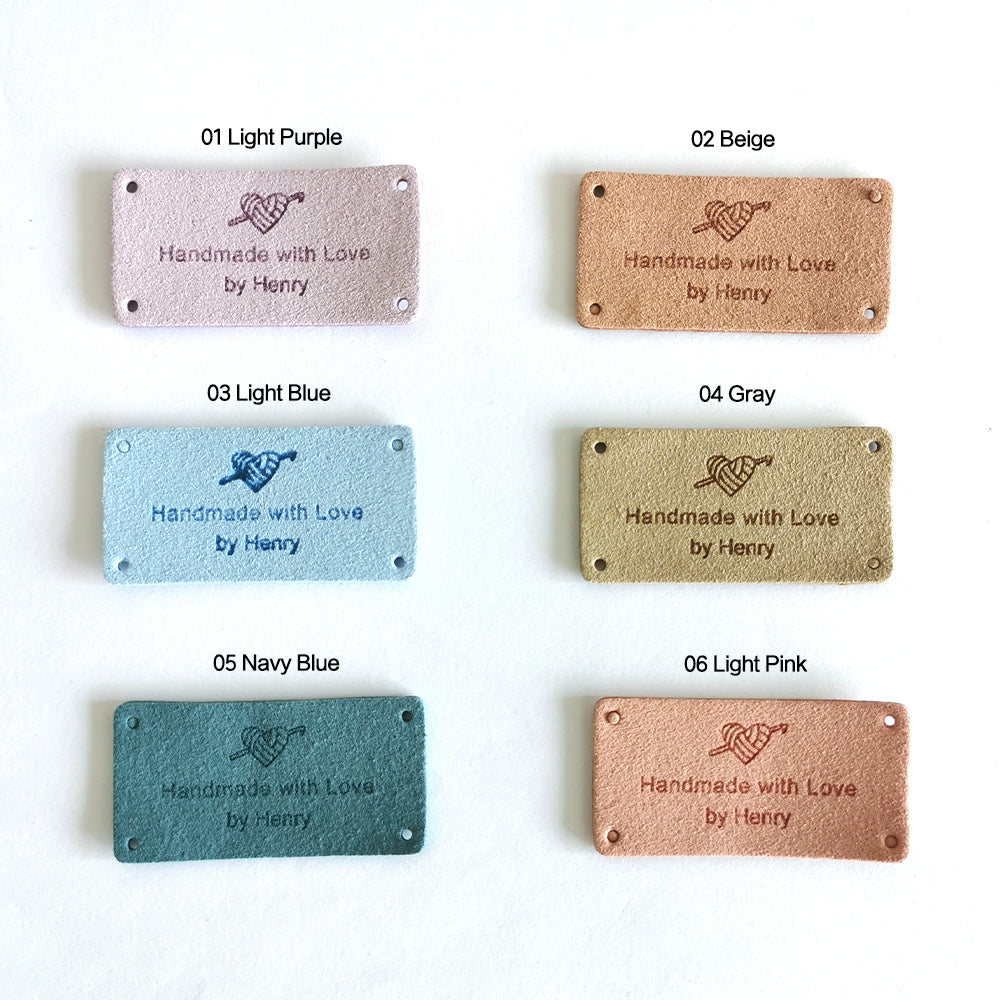 Personalised Crochet Tag, Custom Microfiber Handmade Label, Labels for ...