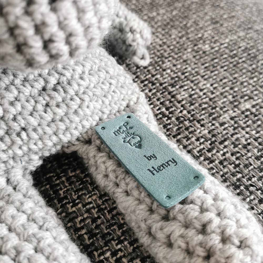 Personalised Crochet Tags, Custom Fabric Handmade Label, Handmade Knitting Tags, 48x20mm