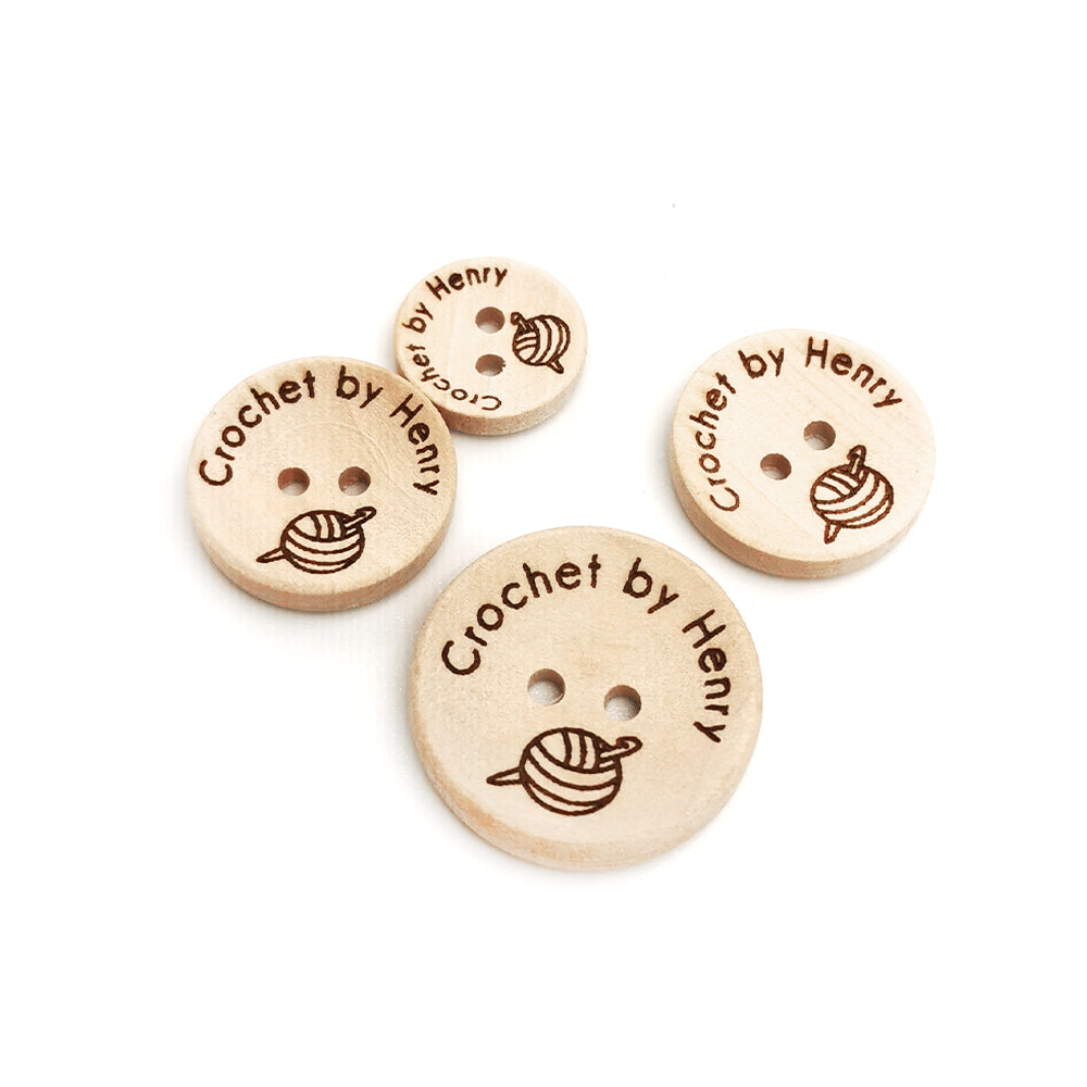 Engraved Buttons, Customized Wooden Button for Crochet, Personalized Buttons for Handmade Knitting